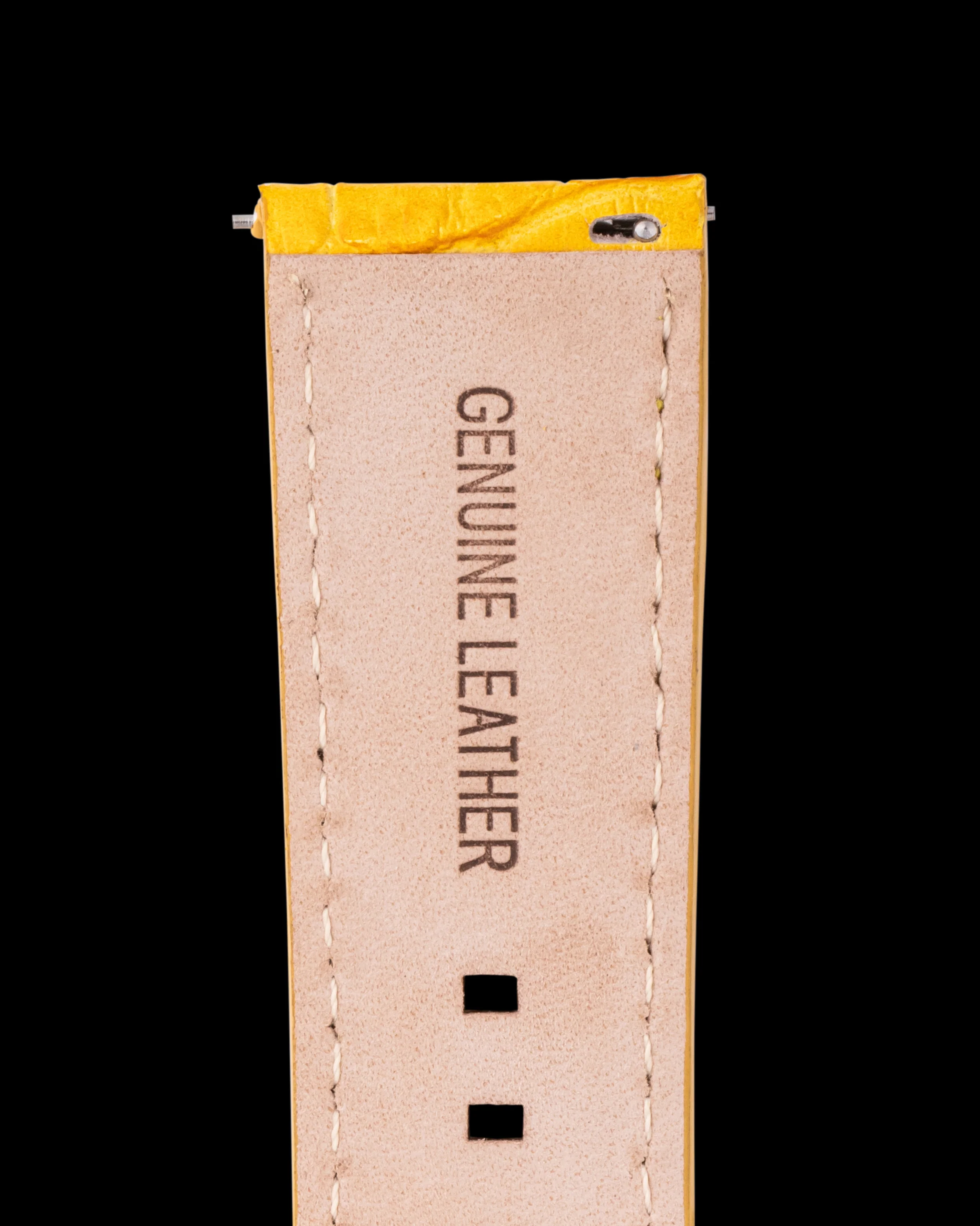Tomaz TS1-1 Leather Bamboo 24mm Watch Strap (Yellow) - Image 3