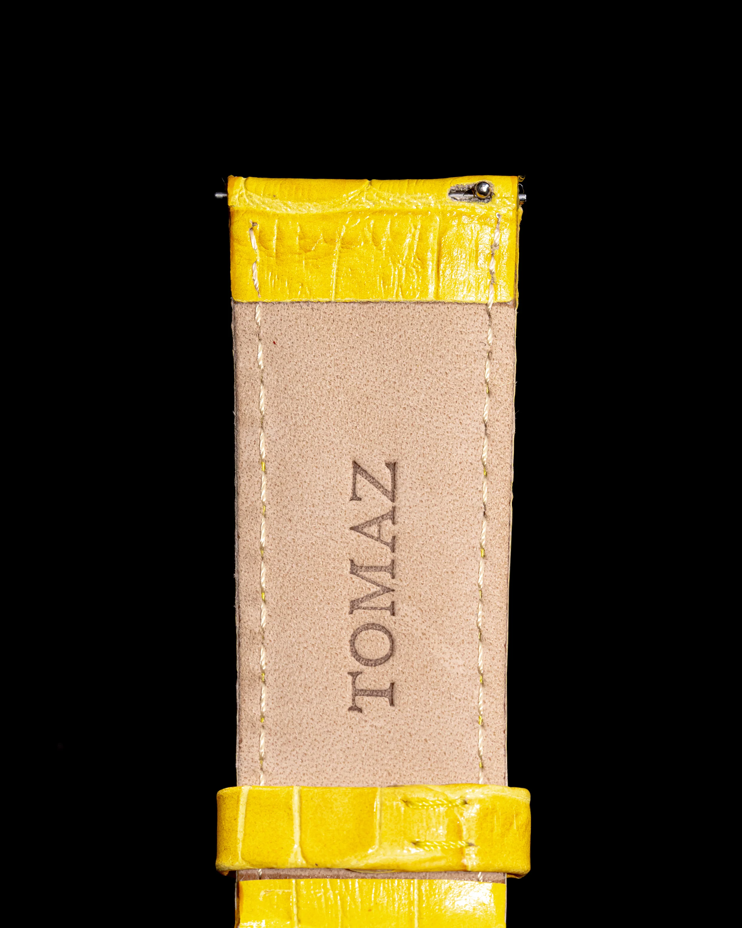 Tomaz TS1-1 Leather Bamboo 26mm Watch Strap (Yellow) - Image 3