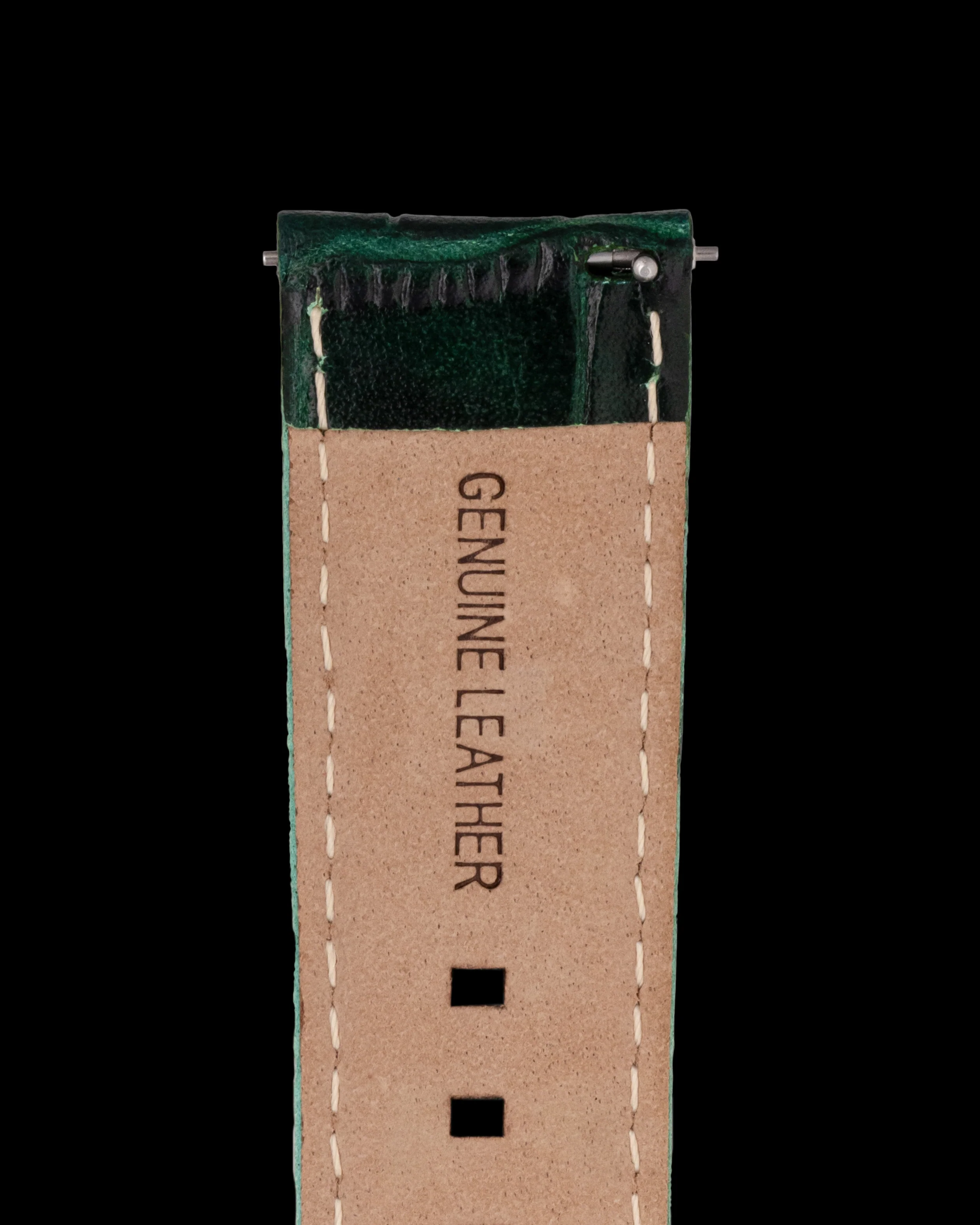 Tomaz TS1-1B Leather Bamboo 22mm Watch Strap (Green) - Image 3