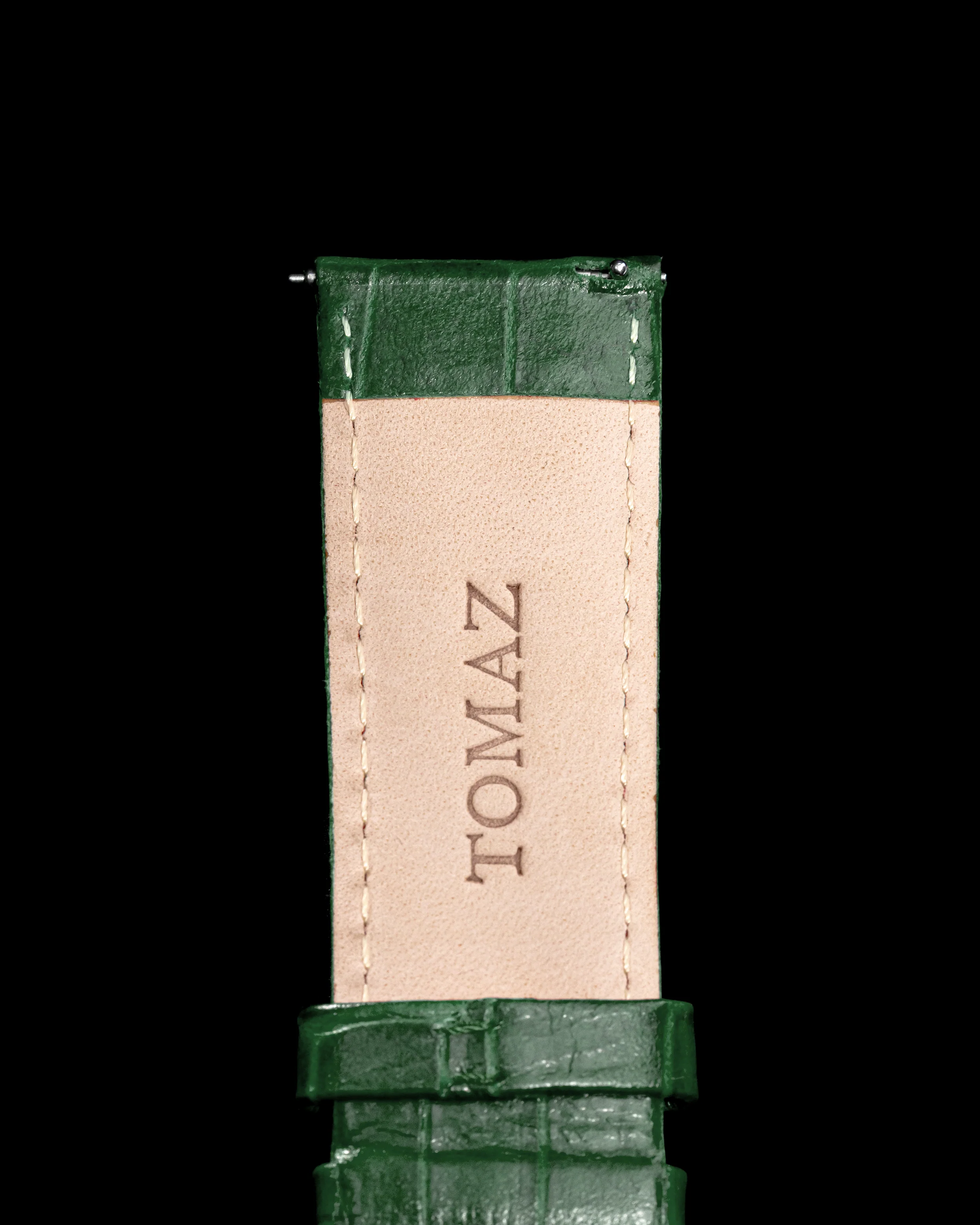Tomaz TS1-1B Leather Bamboo 26mm Watch Strap (Green) - Image 3