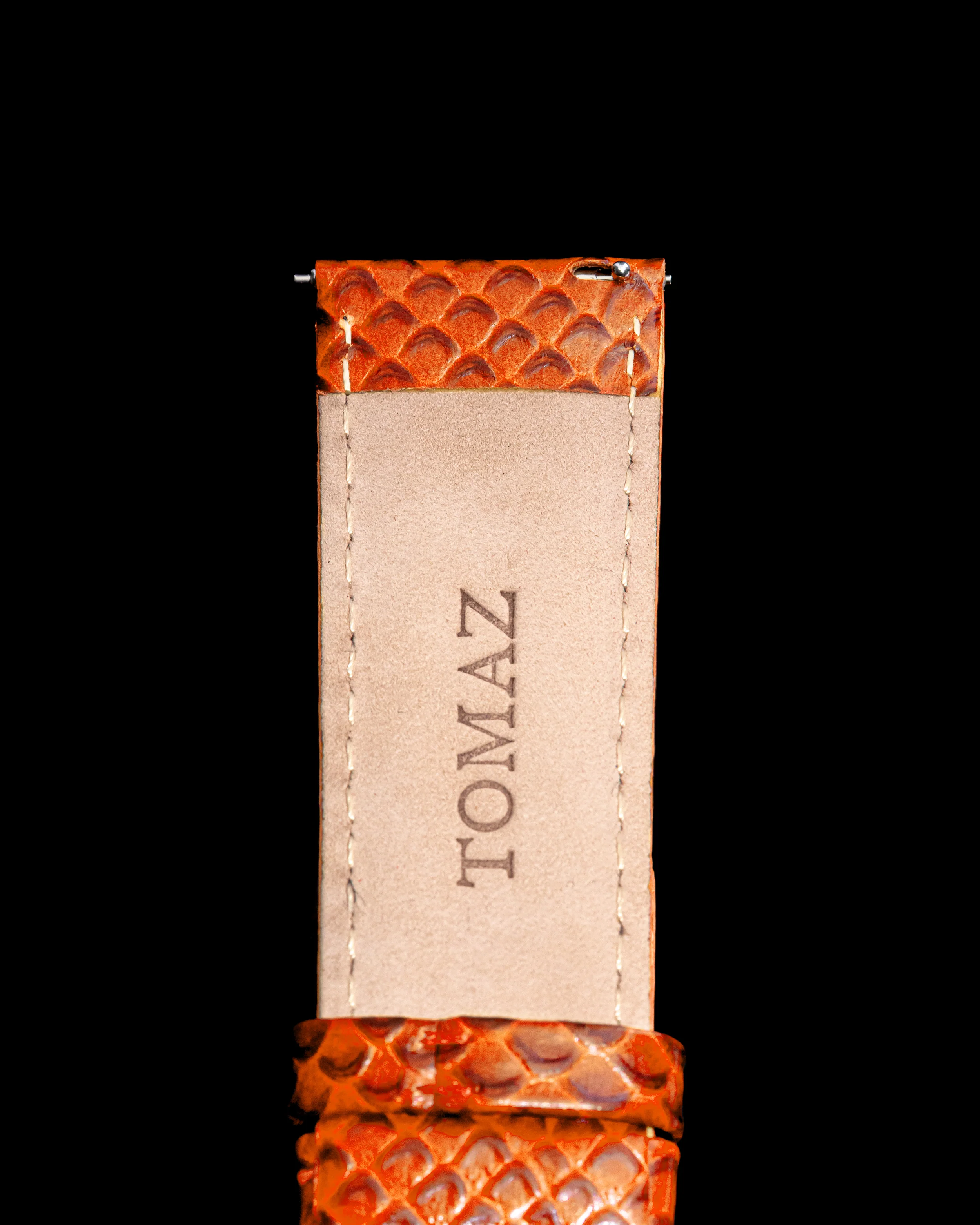 Tomaz TS1-2A Leather Salmon 26mm Watch Strap (Orange) - Image 3