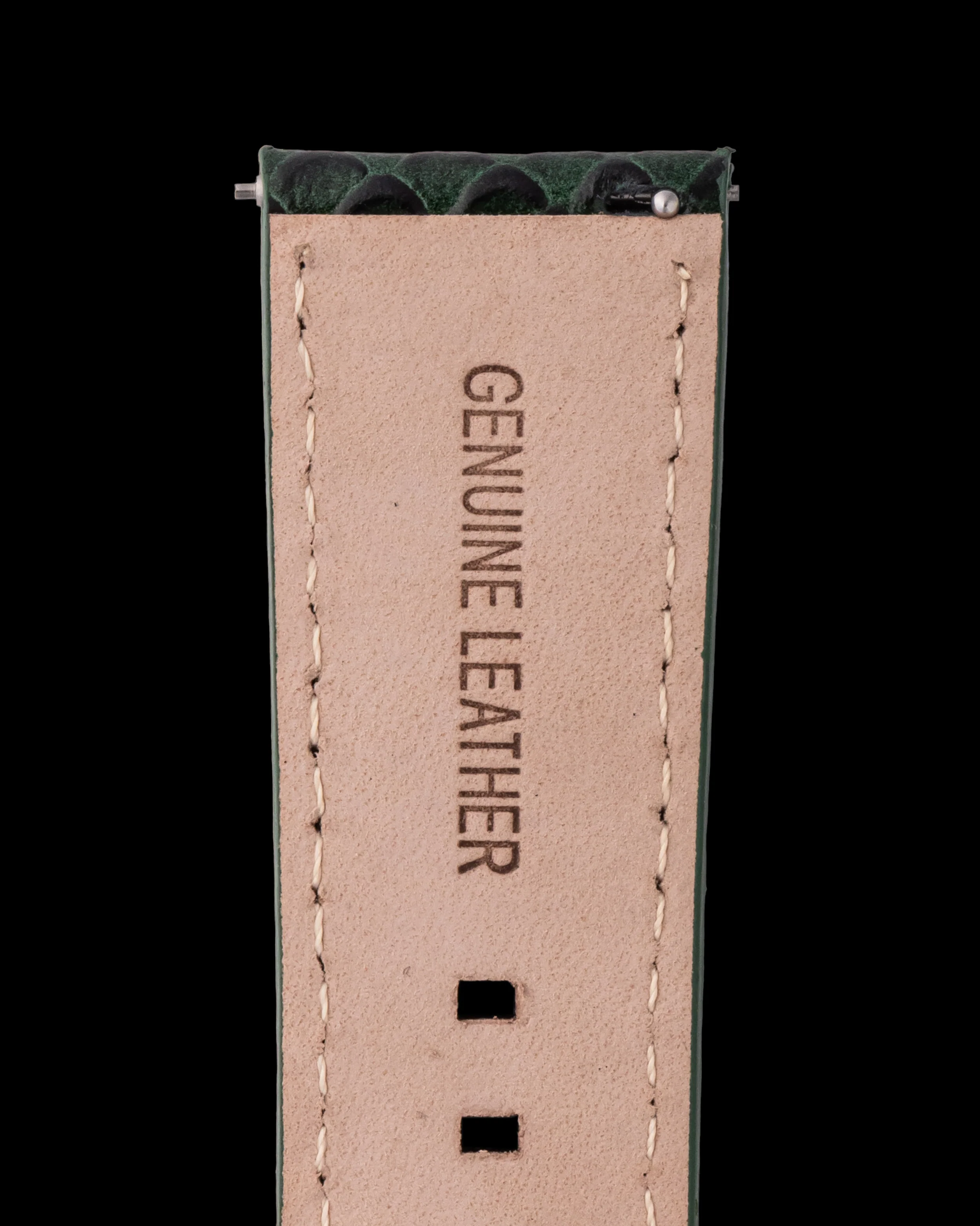 Tomaz TS1-2D Leather Salmon 24mm Watch Strap (Green) - Image 3