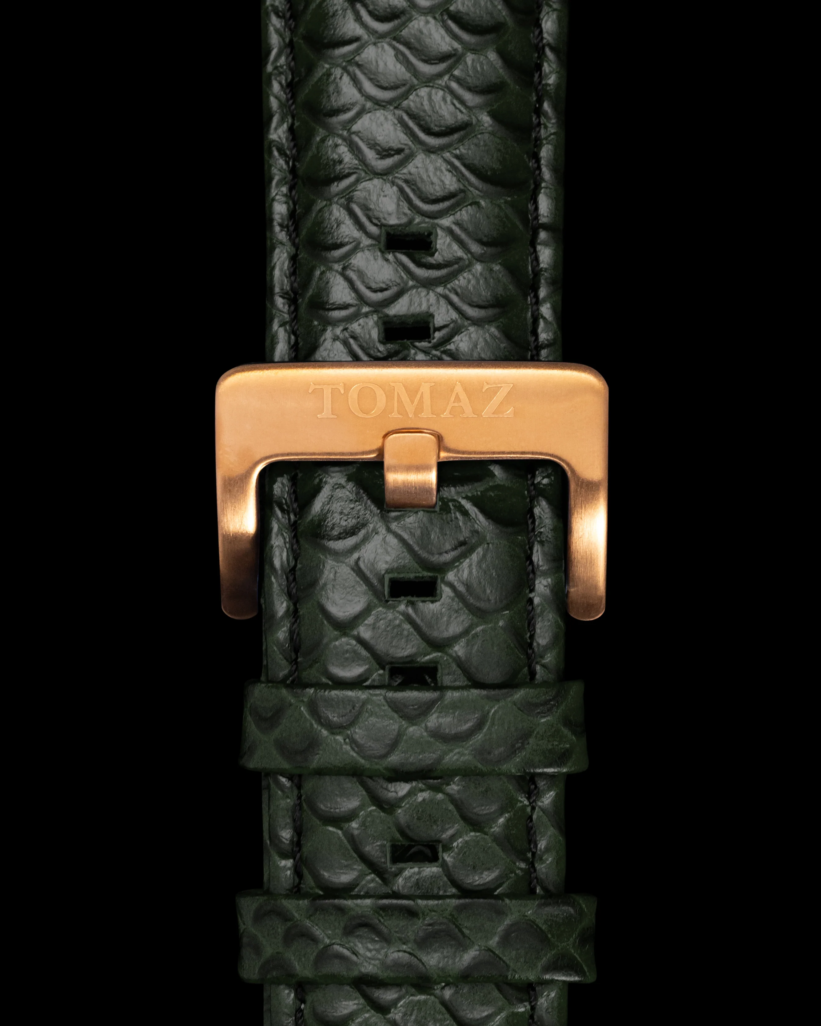 Tomaz TS1-2D Leather Salmon 26mm Watch Strap (Green) - Image 2
