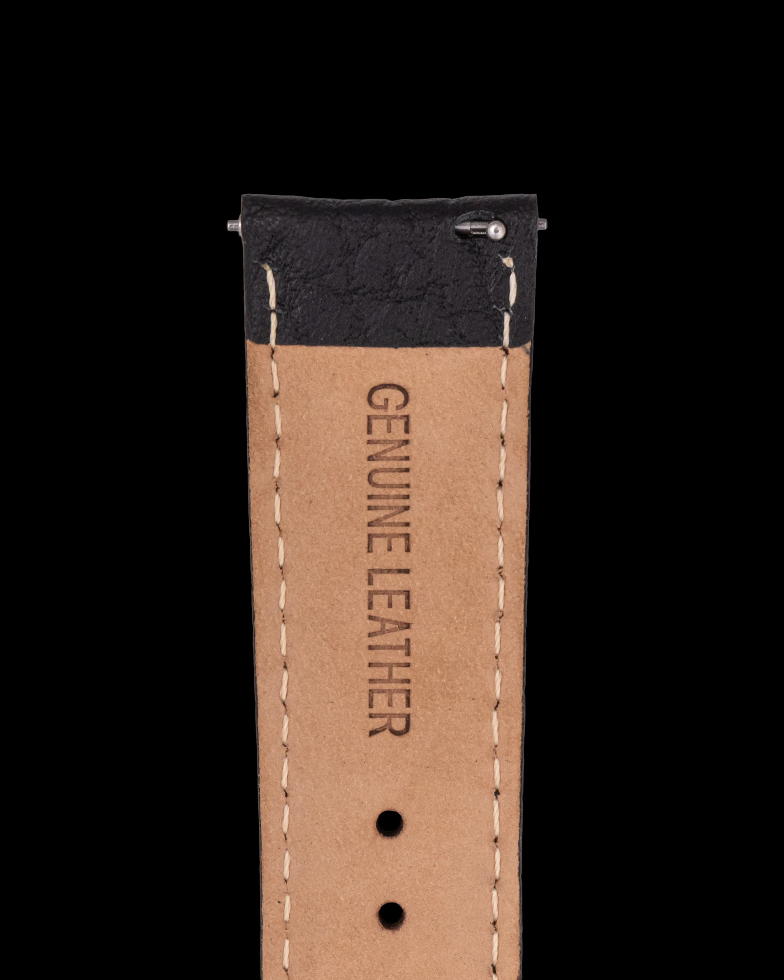 Tomaz TS1-3A Leather Lychee 22mm Watch Strap (Black) - Image 3
