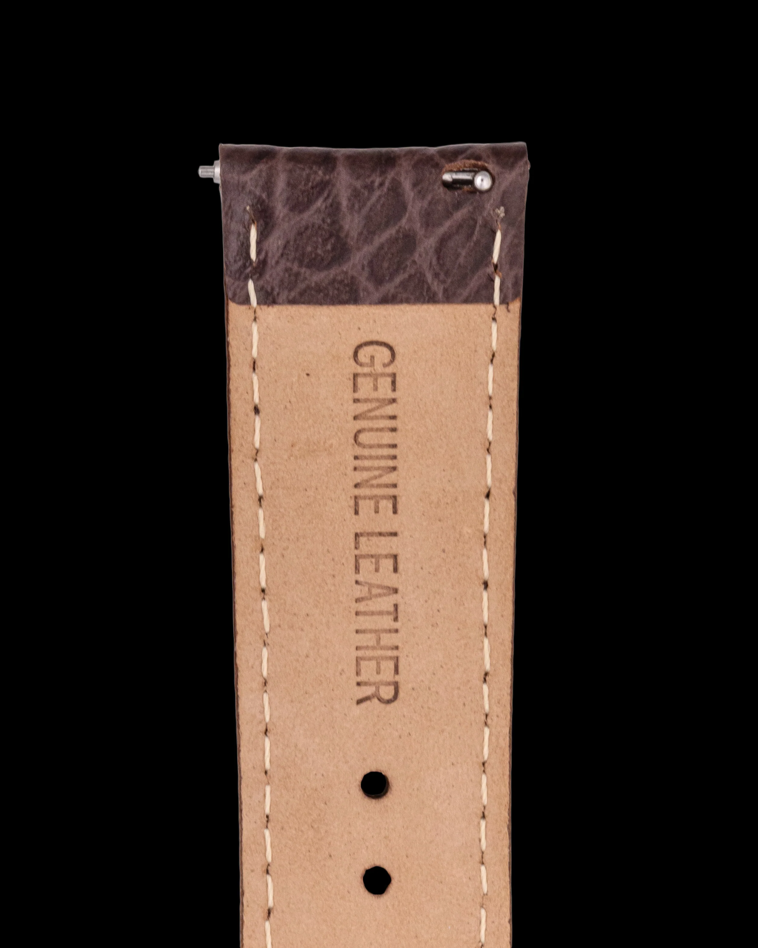Tomaz TS1-3C Leather Lychee 22mm Watch Strap (Coffee) - Image 3