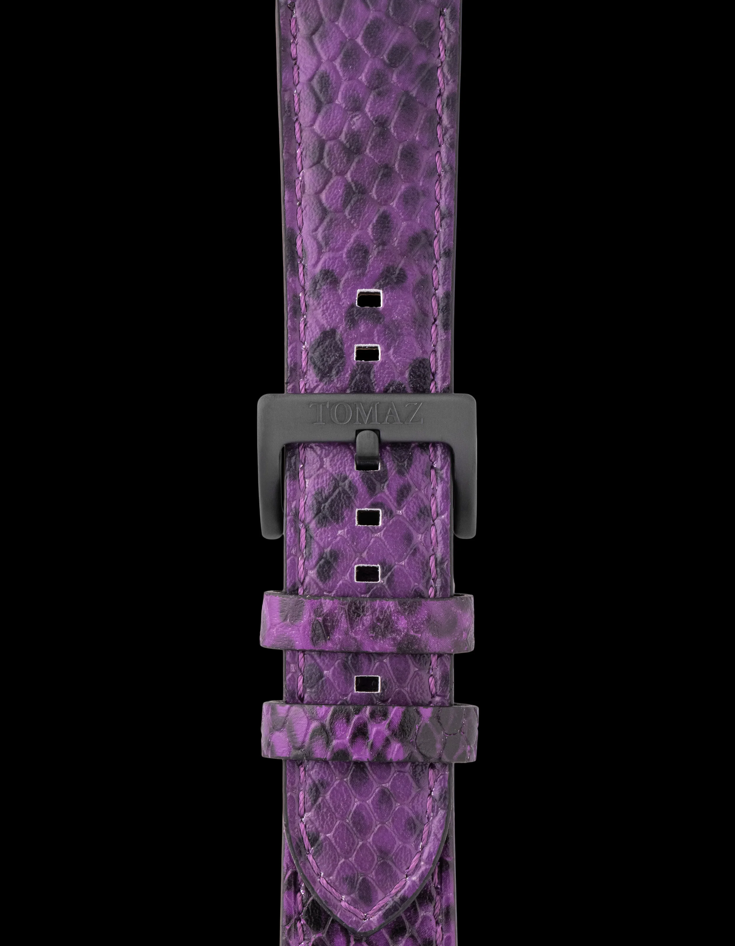Tomaz TS1-5 Men's Leather Snake 24mm Watch Strap (Purple) - Image 2