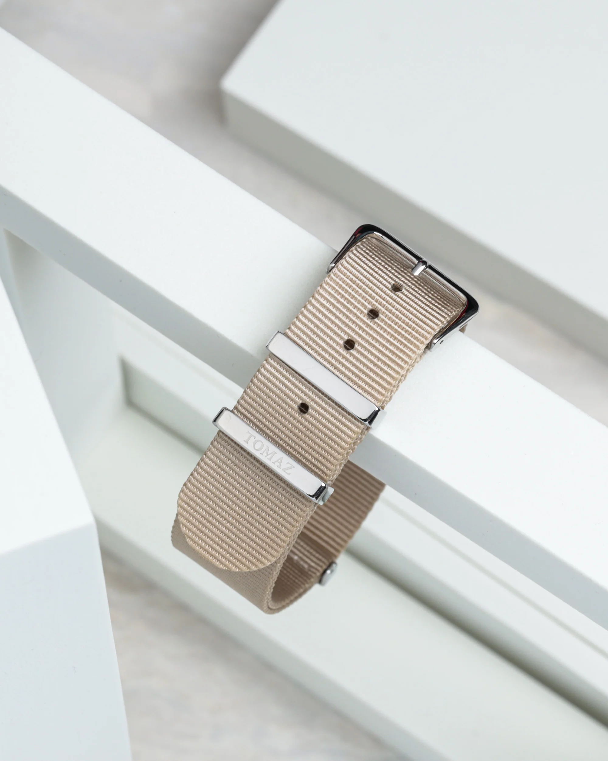 Tomaz TS4C Nylon 22mm Watch Strap (Beige) - Image 2
