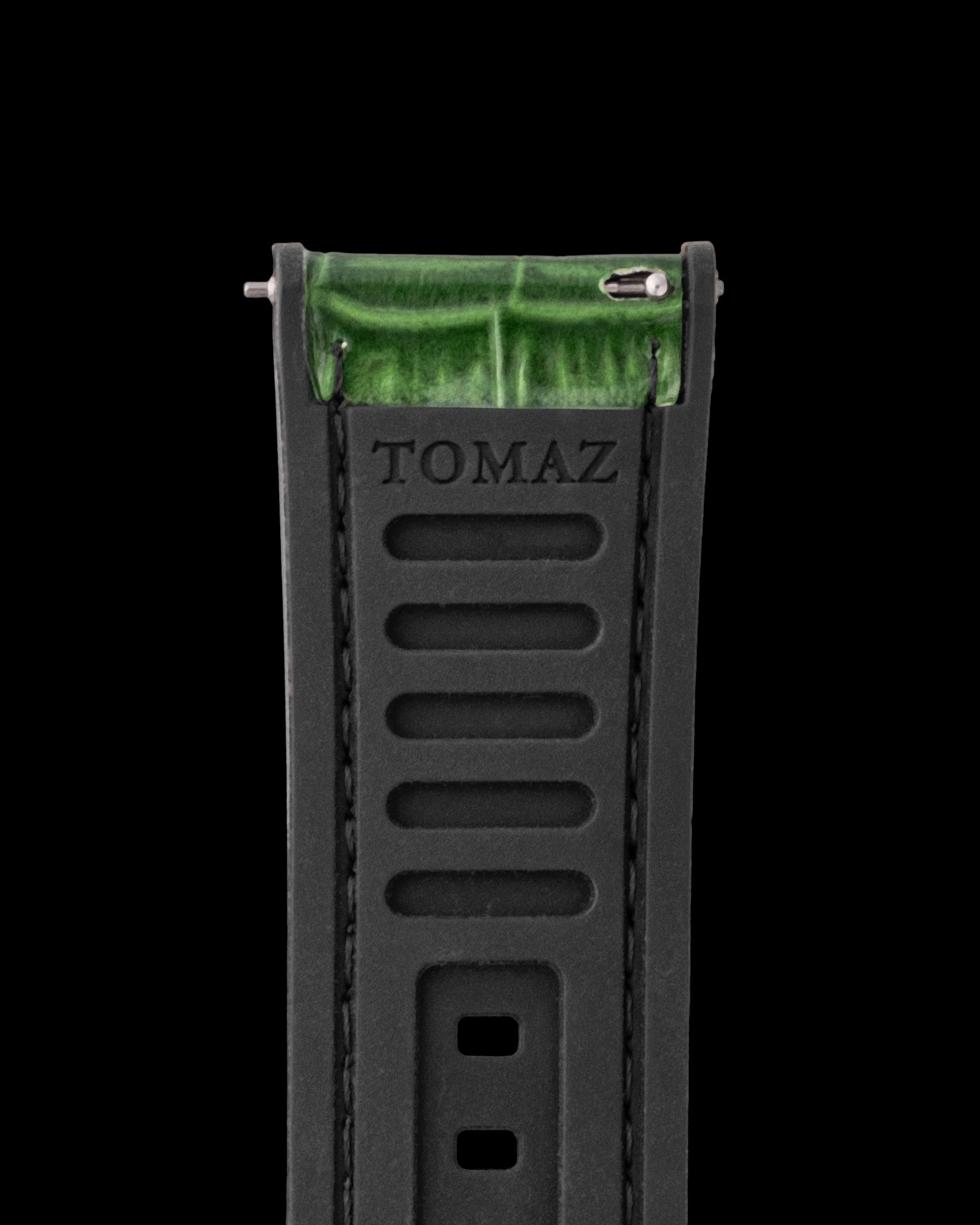 Tomaz TS7-1 Leather/Silicone Bamboo 24mm Strap (Green) - Image 3