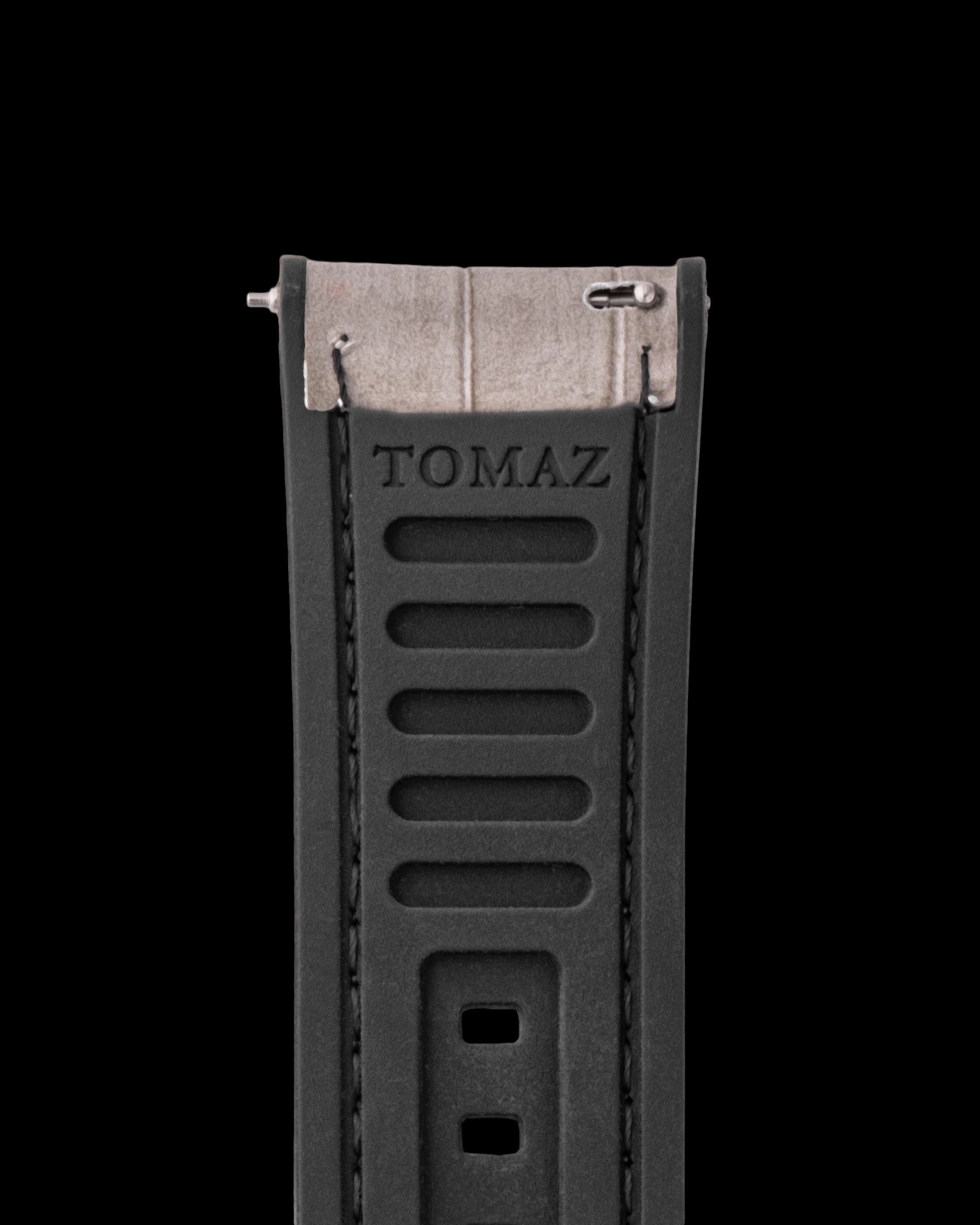 Tomaz TS7-1 Leather/Silicone Bamboo 24mm Strap (Grey) - Image 3