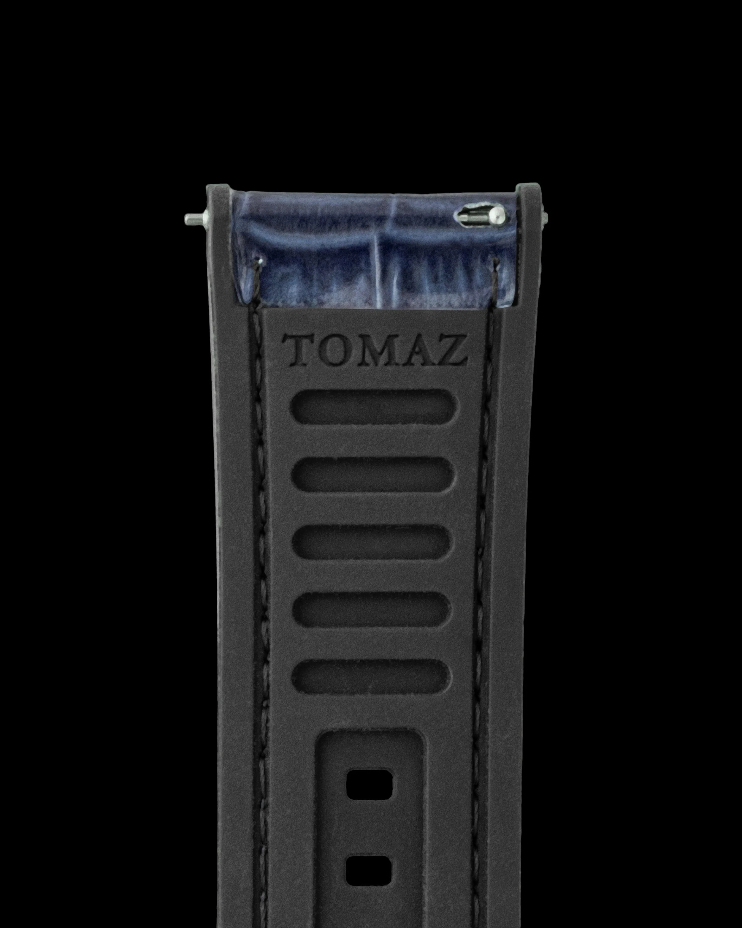 Tomaz TS7-1 Leather/Silicone Bamboo 24mm Strap (Navy) - Image 3