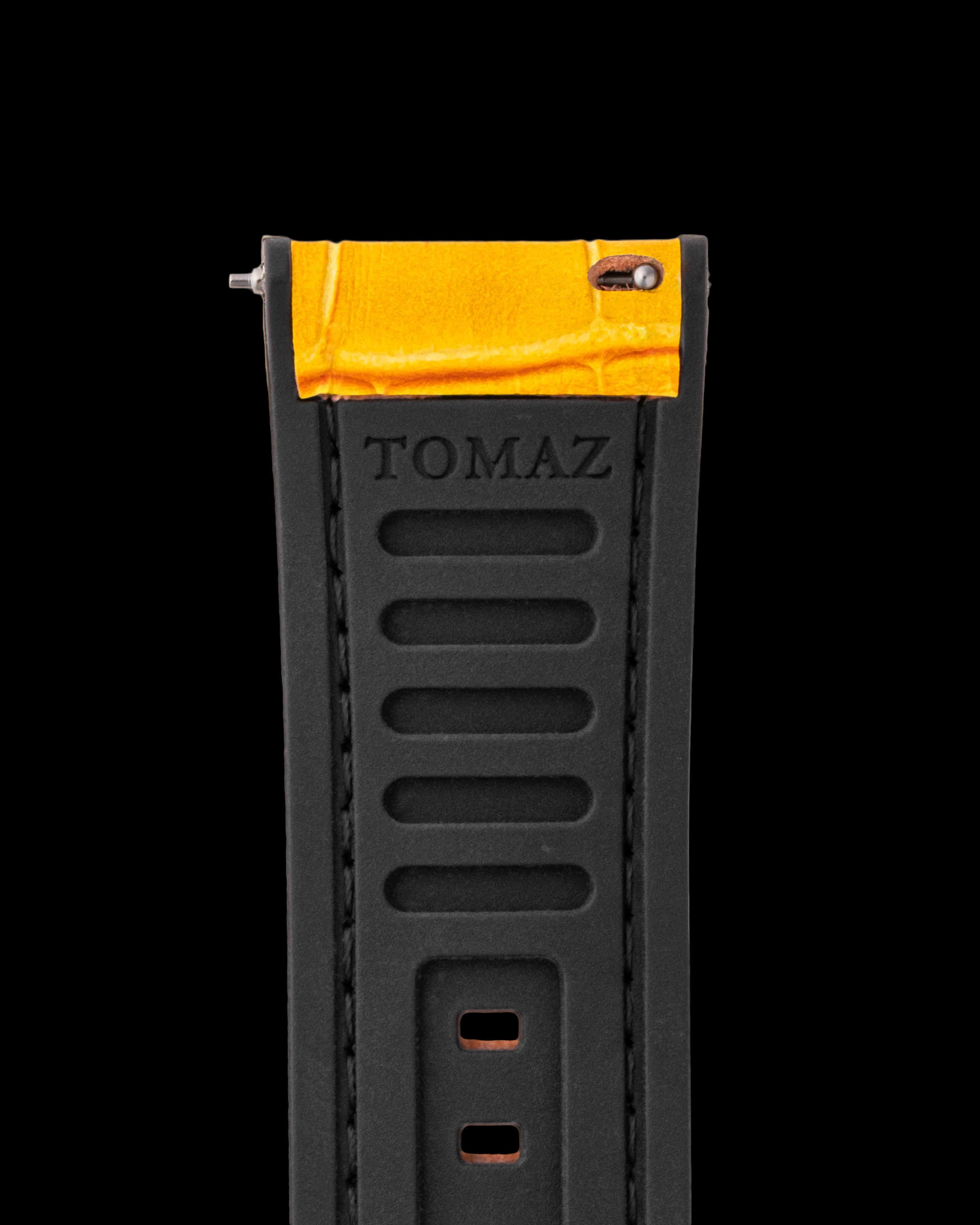 Tomaz TS7-1 Leather/Silicone Bamboo 24mm Strap (Yellow) - Image 3