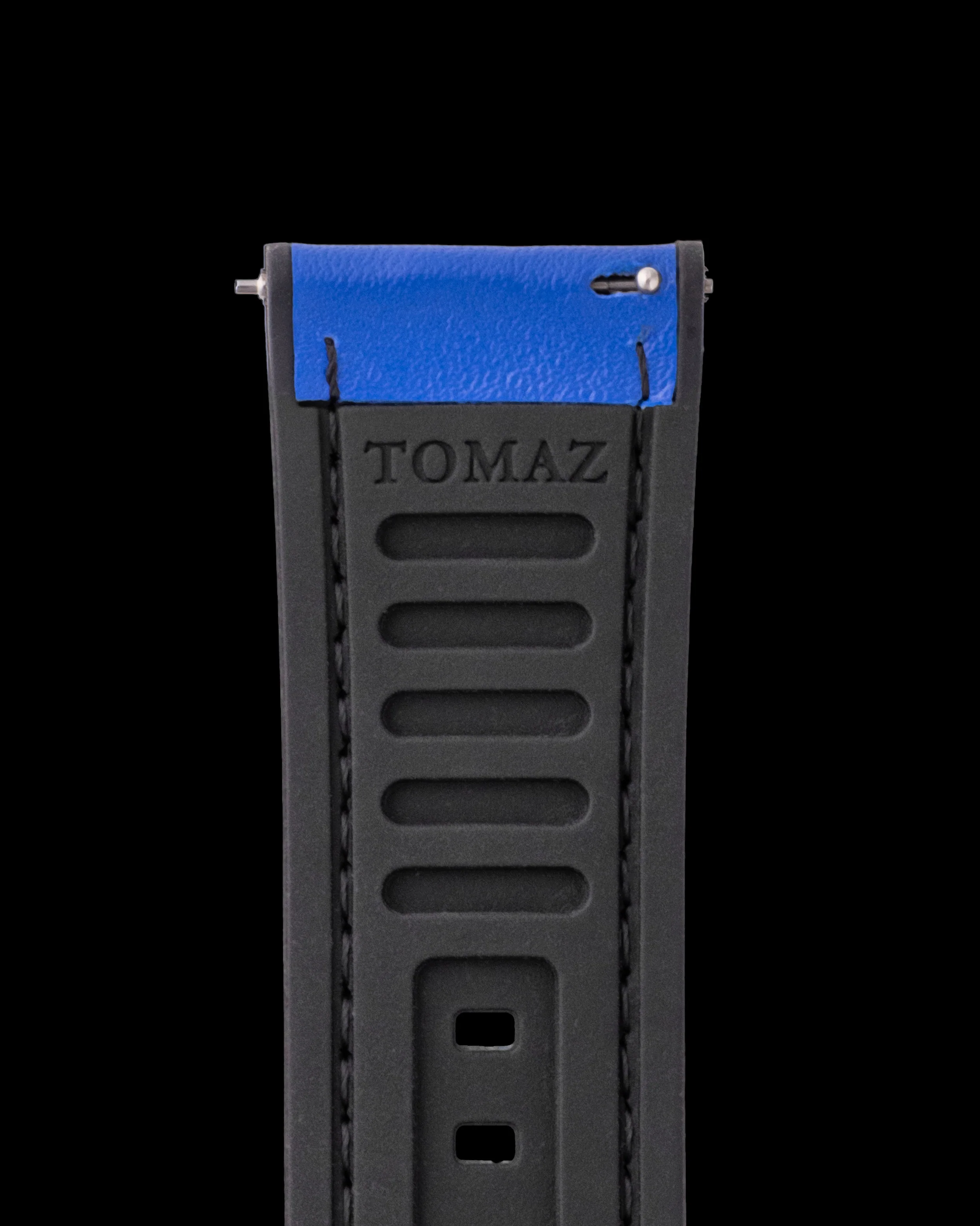 Tomaz TS7A Leather/Silicone Plain 24mm Strap (Blue) - Image 3