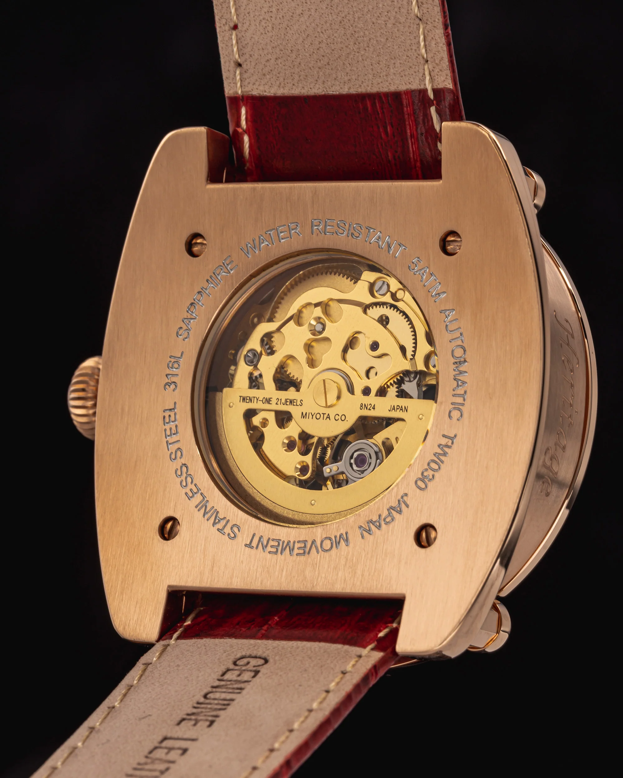 Tomaz Xavier II TW030-D14 Automatic Watch – Bamboo Leather Strap - Image 4