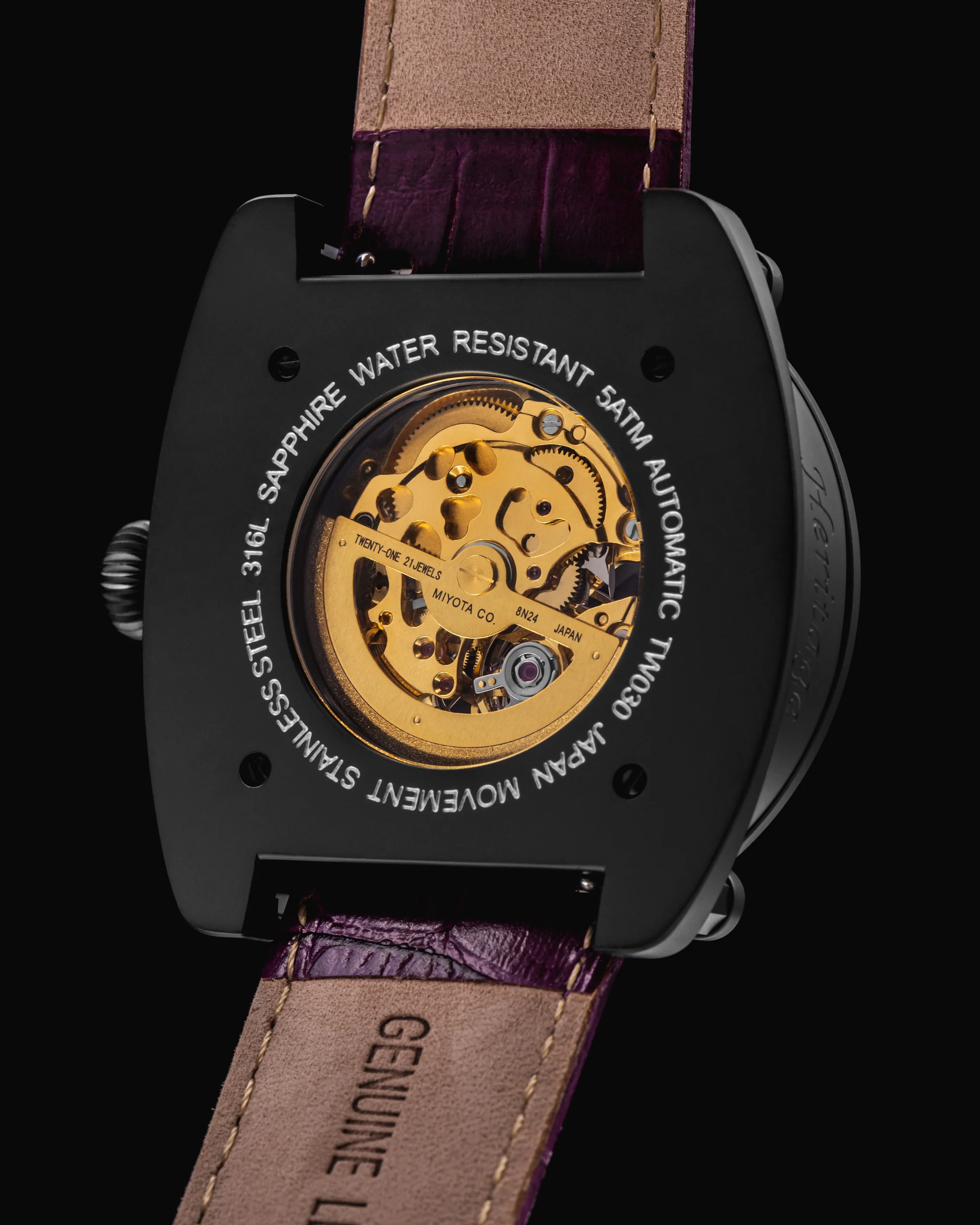 Tomaz Xavier II TW030-D15 Automatic Watch – Bamboo Leather Strap - Image 6