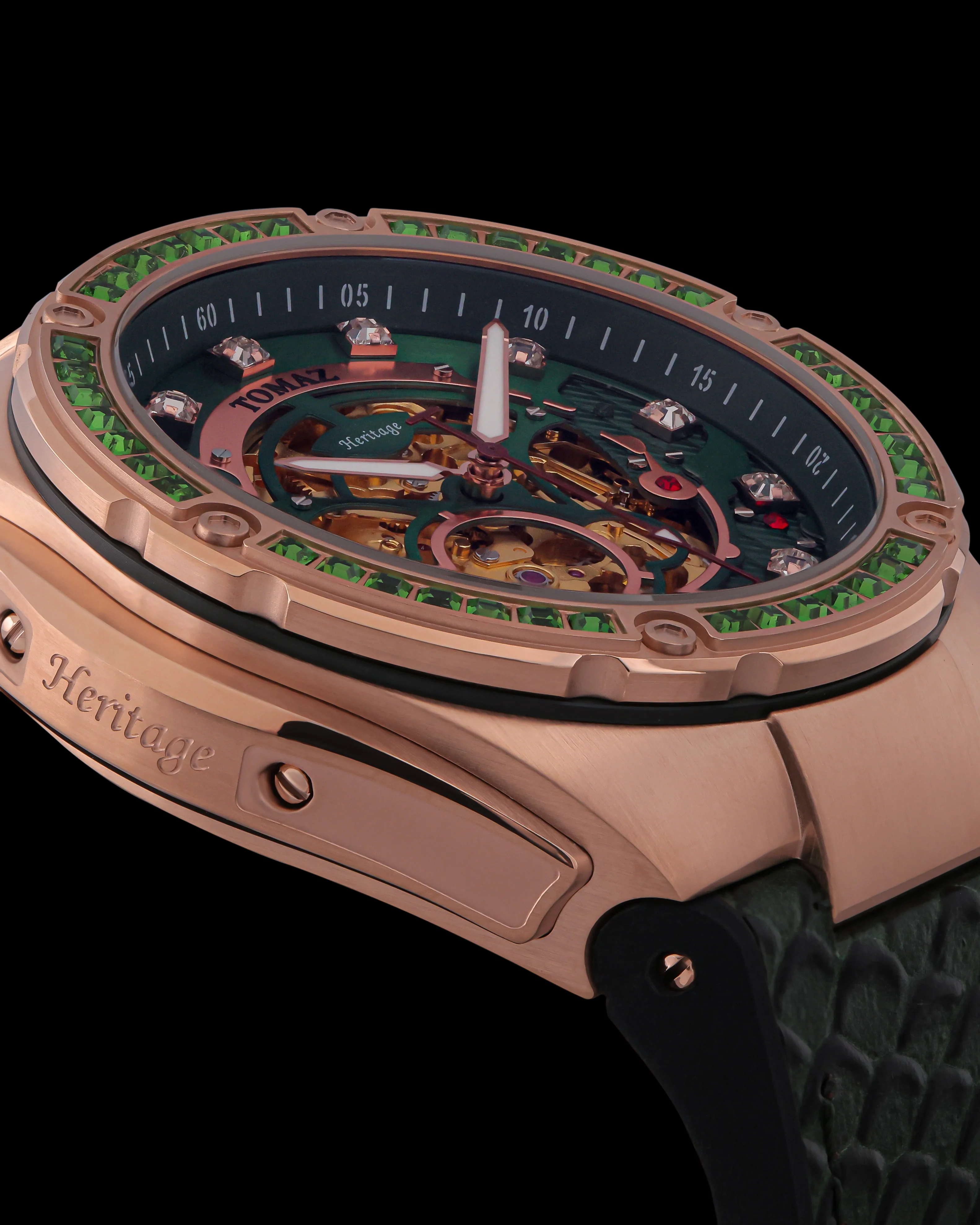 Tomaz Xavier XL TW033-D15 Crystal Watch – Bamboo Leather Strap - Image 3