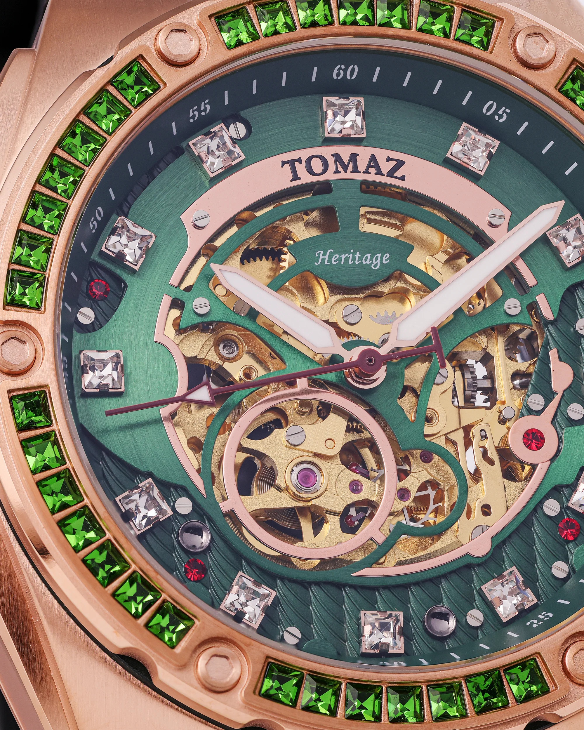 Tomaz Xavier XL TW033-D15 Crystal Watch – Bamboo Leather Strap - Image 4