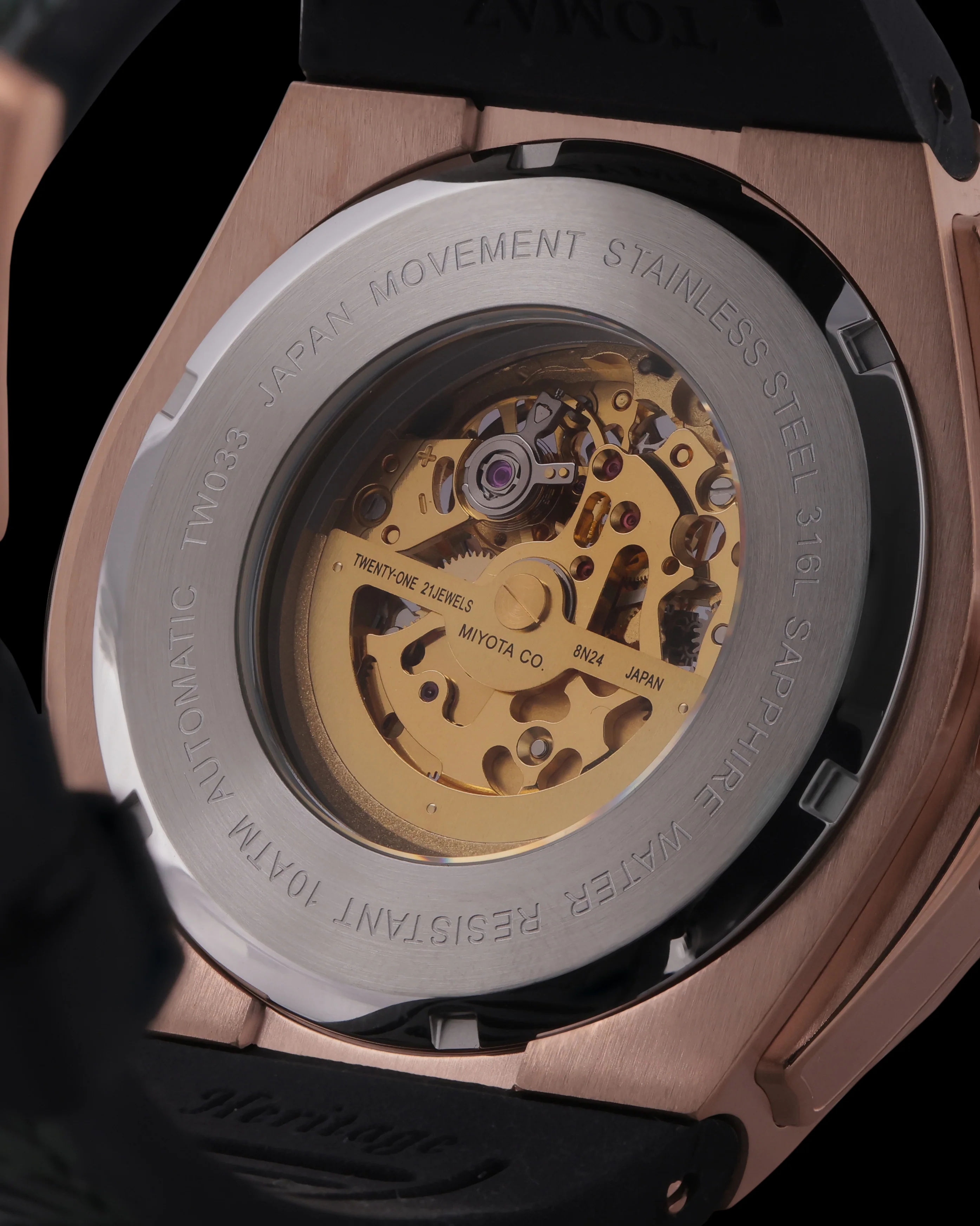 Tomaz Xavier XL TW033-D15 Crystal Watch – Bamboo Leather Strap - Image 5