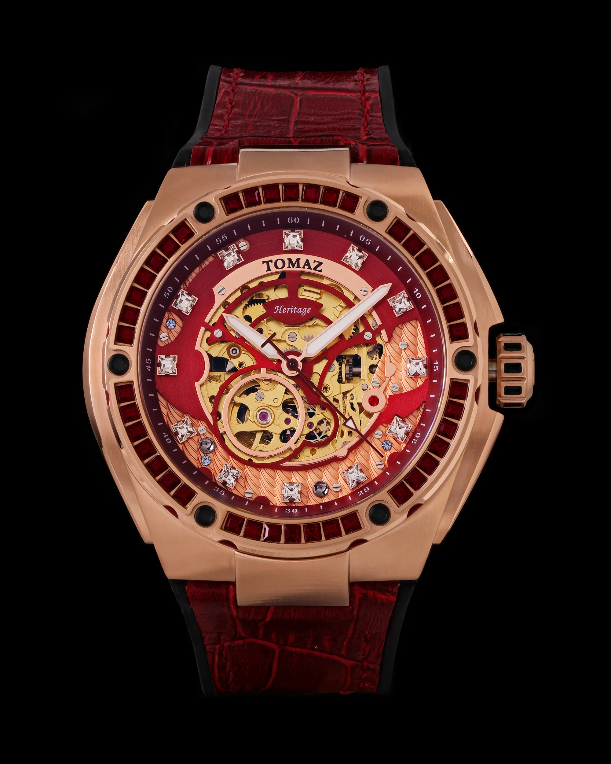 Tomaz Xavier XL TW033-D3 Crystal Watch – Bamboo Leather Strap