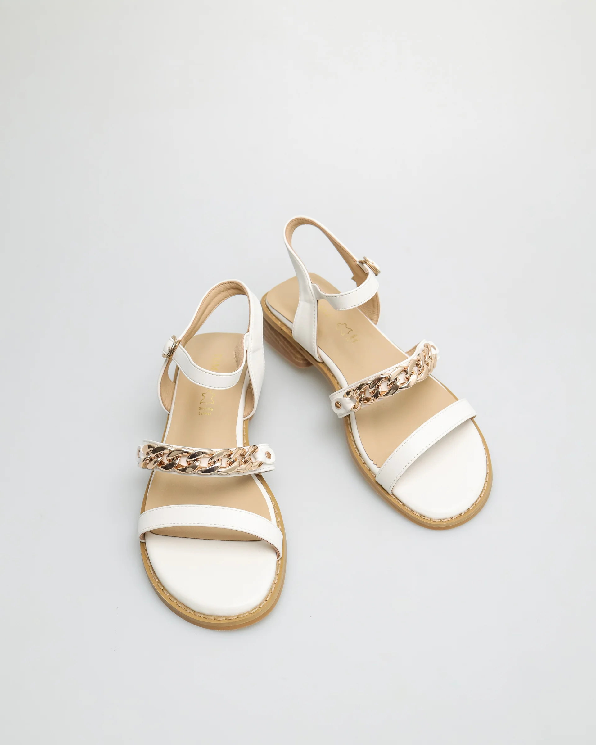 Tomaz YX122 Ladies Gold Chain Slingbacks - Image 6
