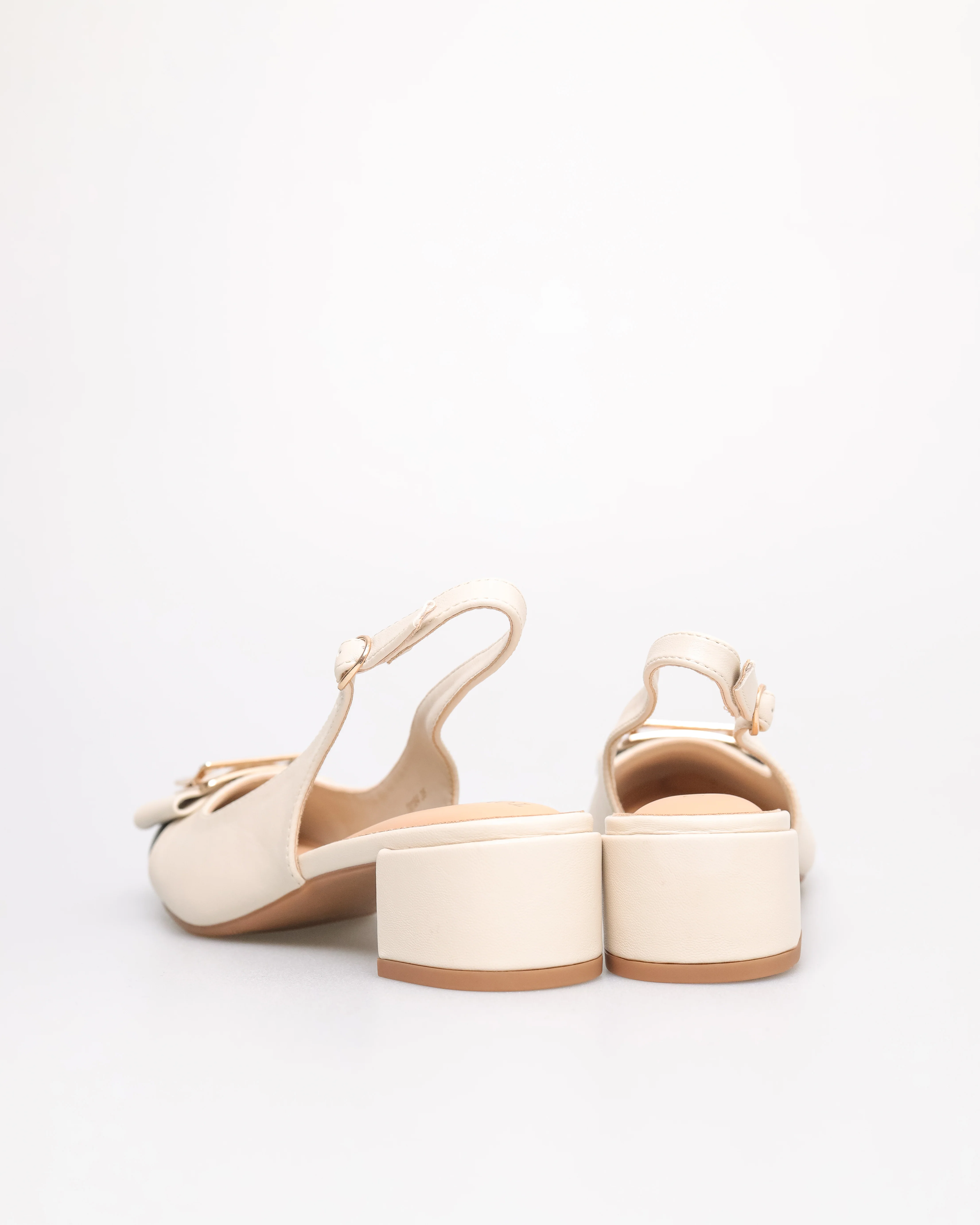 Tomaz YX184 Ladies Metallic Buckle Slingbacks - Image 3