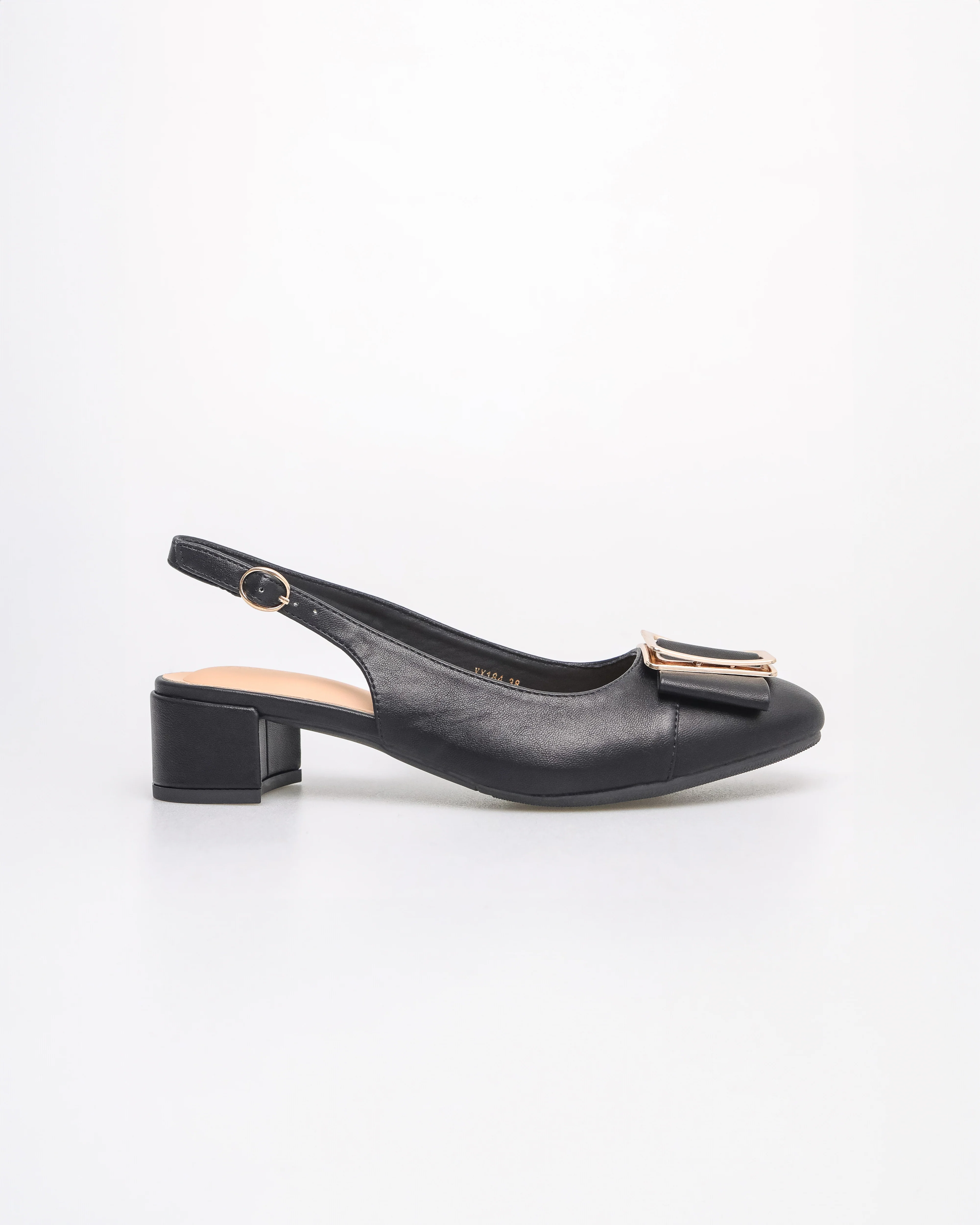 Tomaz YX184 Ladies Metallic Buckle Slingbacks - Image 5