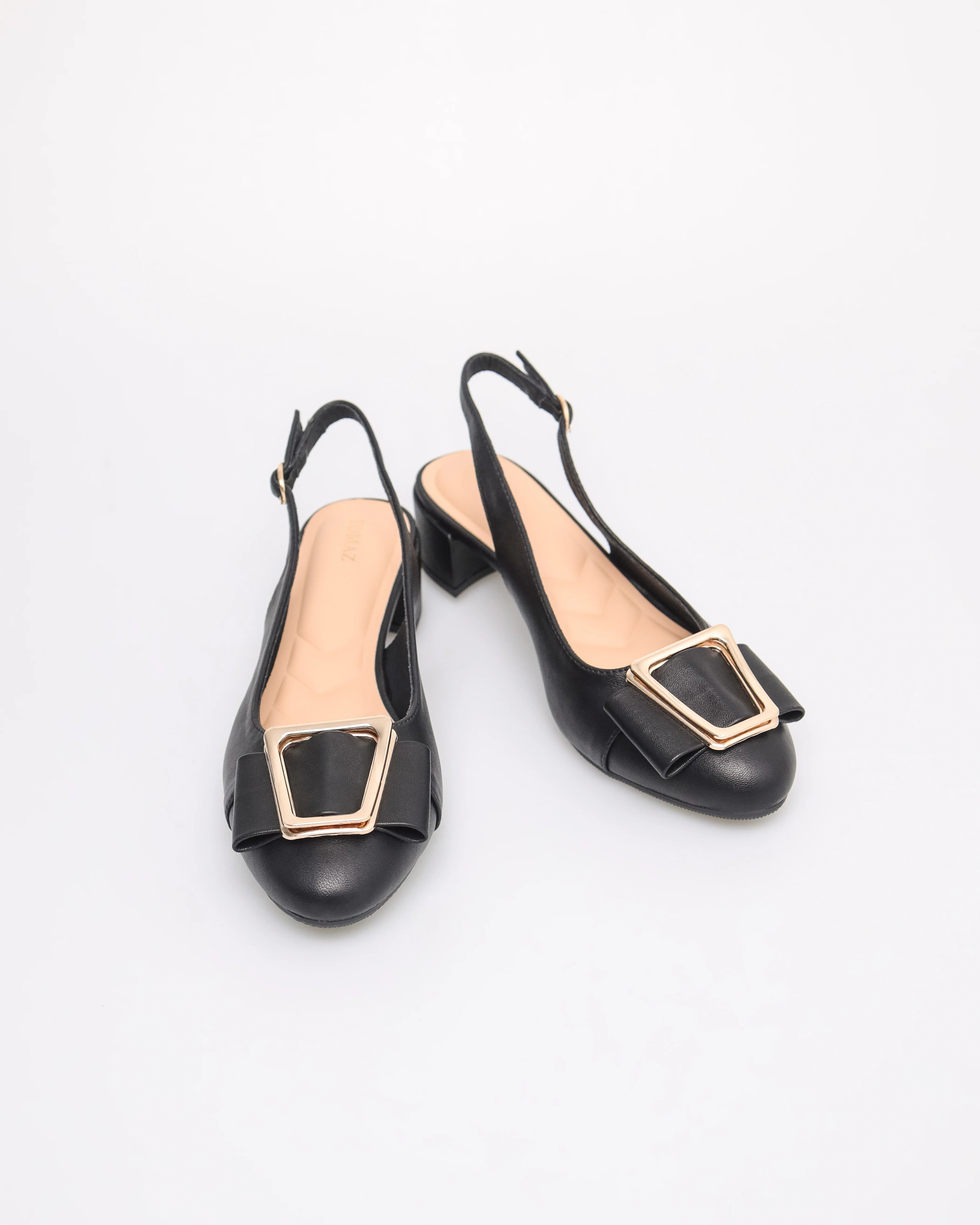 Tomaz YX184 Ladies Metallic Buckle Slingbacks - Image 6