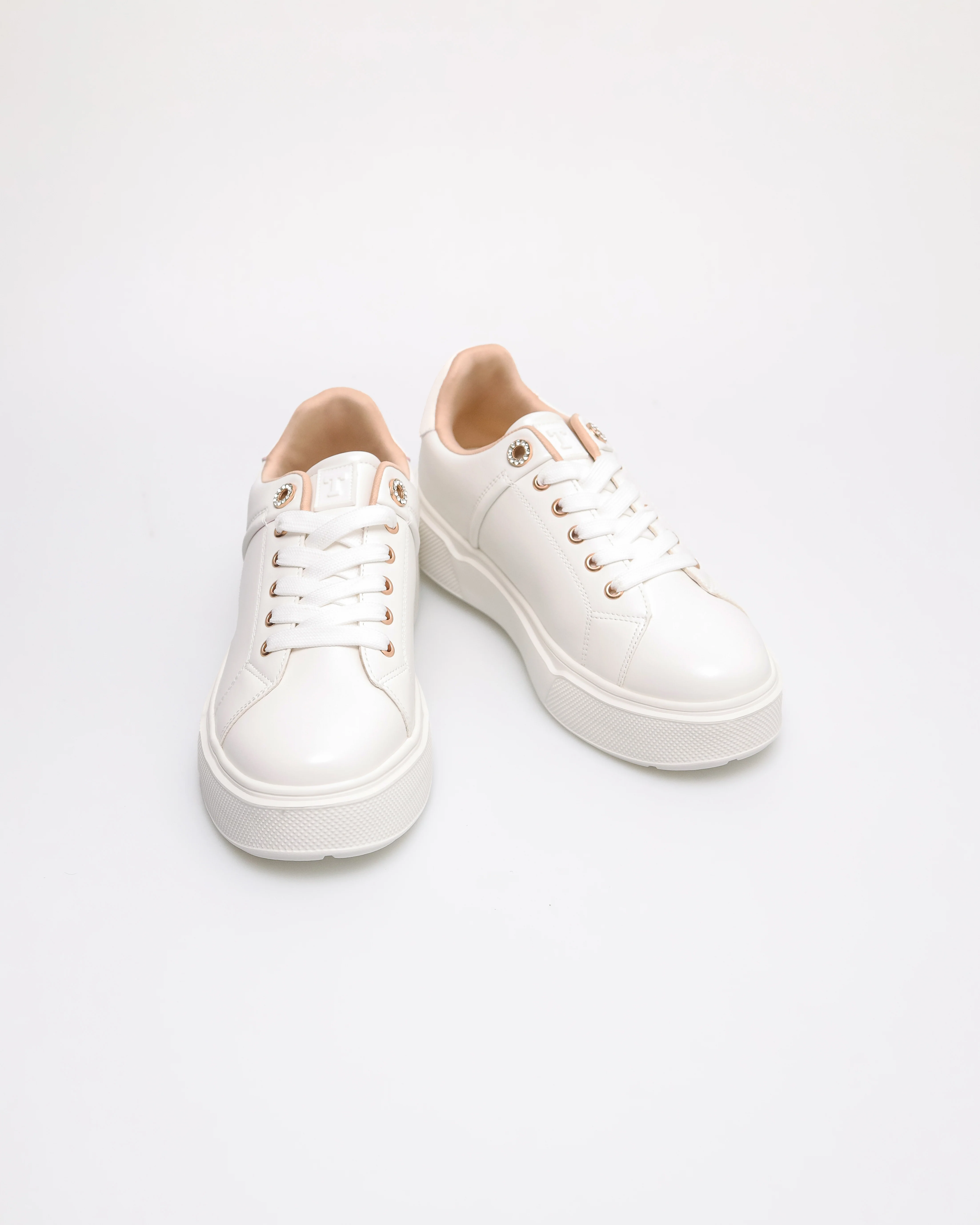 Tomaz YX207 Ladies Blush Accent Platform Sneakers - Image 6