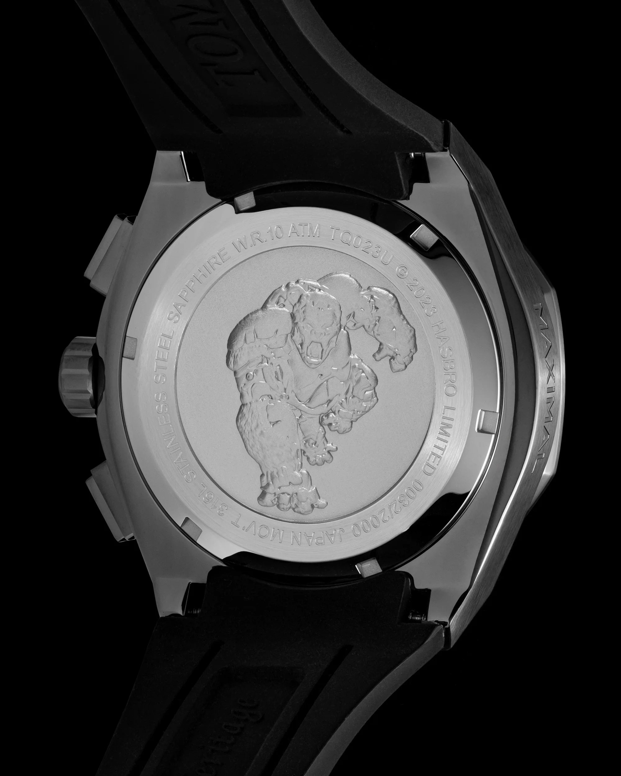 Transformer Maximal TQ023U-D1 (Black) with Crystal (Coffee Leather with Silicone Strap) - Image 3
