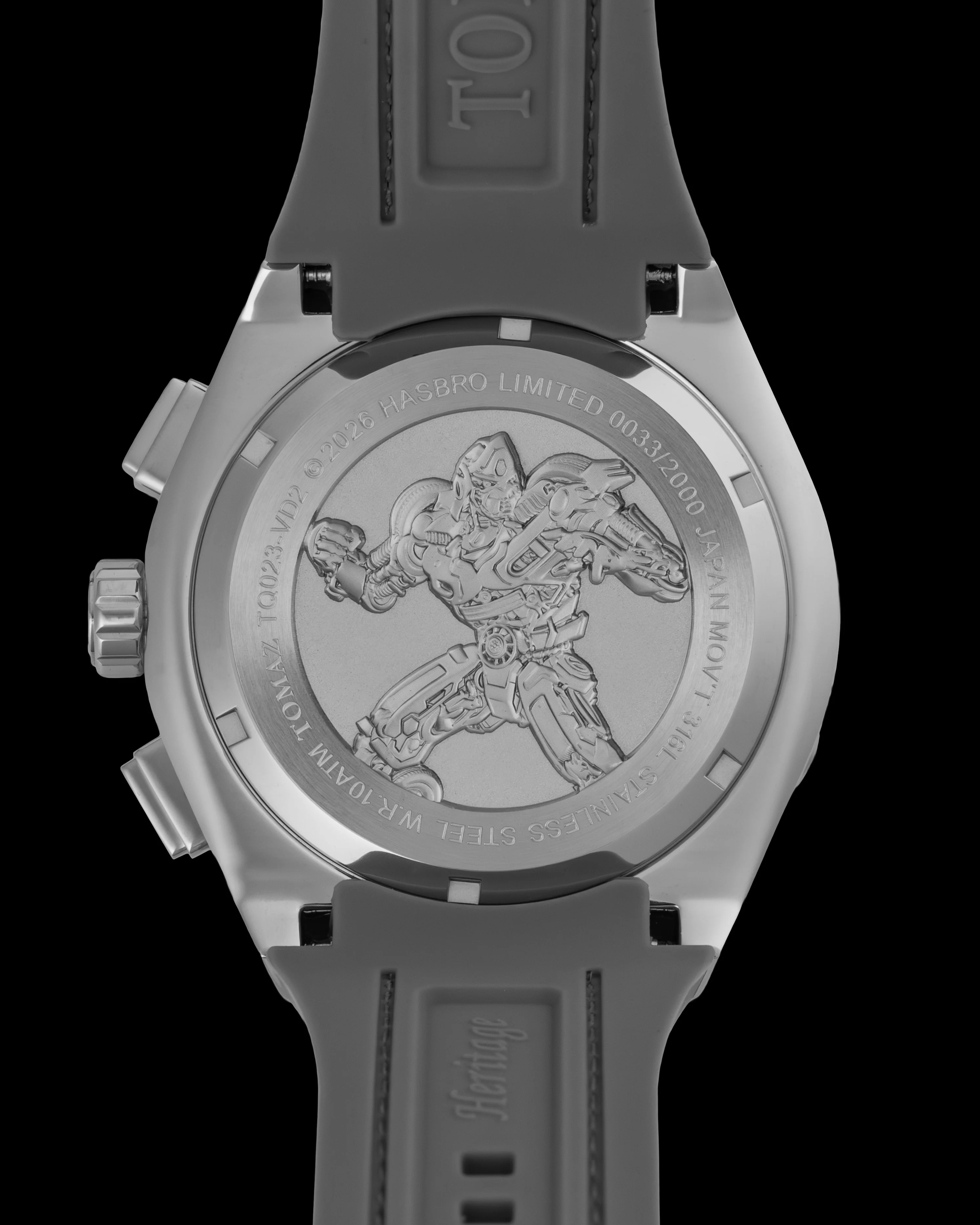 Transformer Mirage TQ023-VD2 (Silver/Blue) with Crystal (Grey Leather Strap) - Image 2