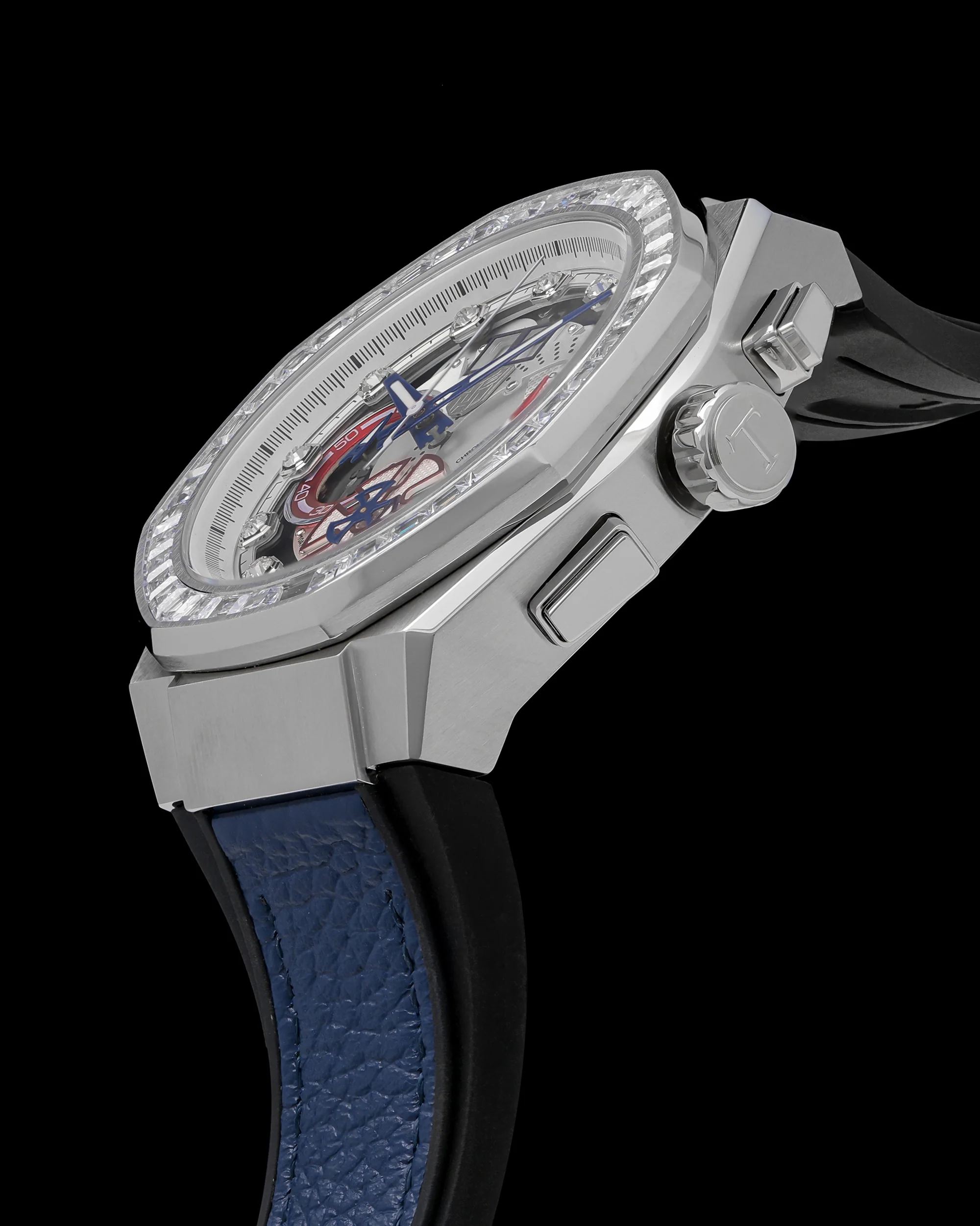 Transformer Optimus Prime TQ023M-D2 (Silver/White) with White Crystal (Blue Leather with Silicone Strap) - Image 3