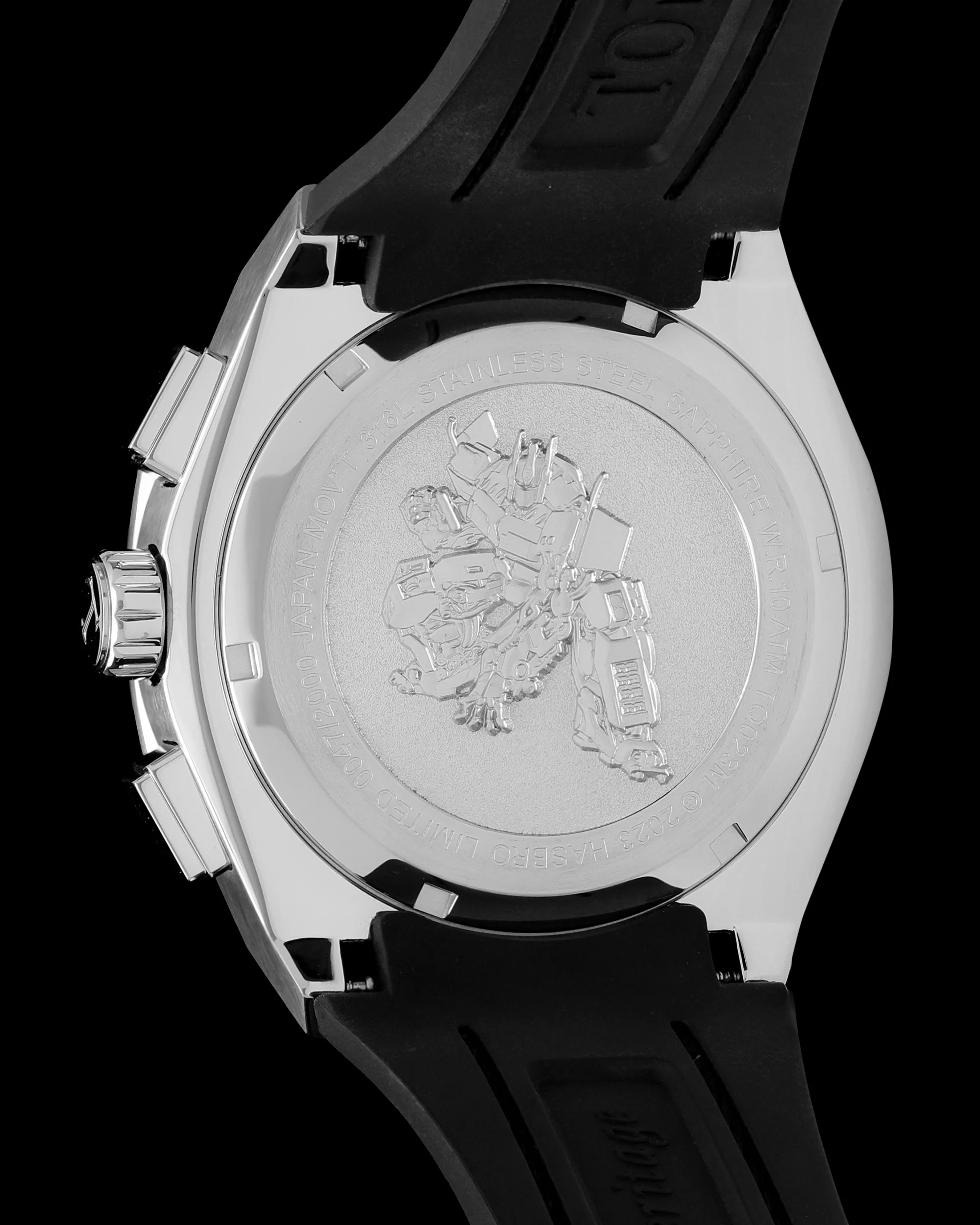 Transformer Optimus Prime TQ023M-D2 (Silver/White) with White Crystal (Blue Leather with Silicone Strap) - Image 4