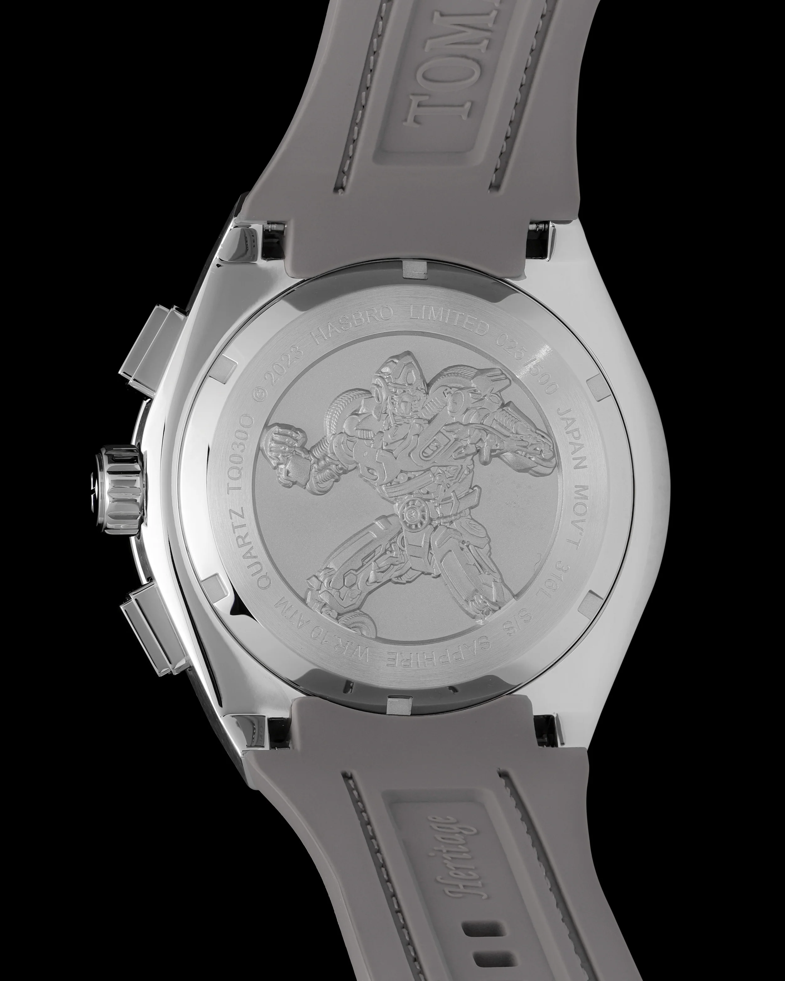 Transformer Mirage TQ030O-D1 (Silver/Blue) Grey Leather Strap - Image 3
