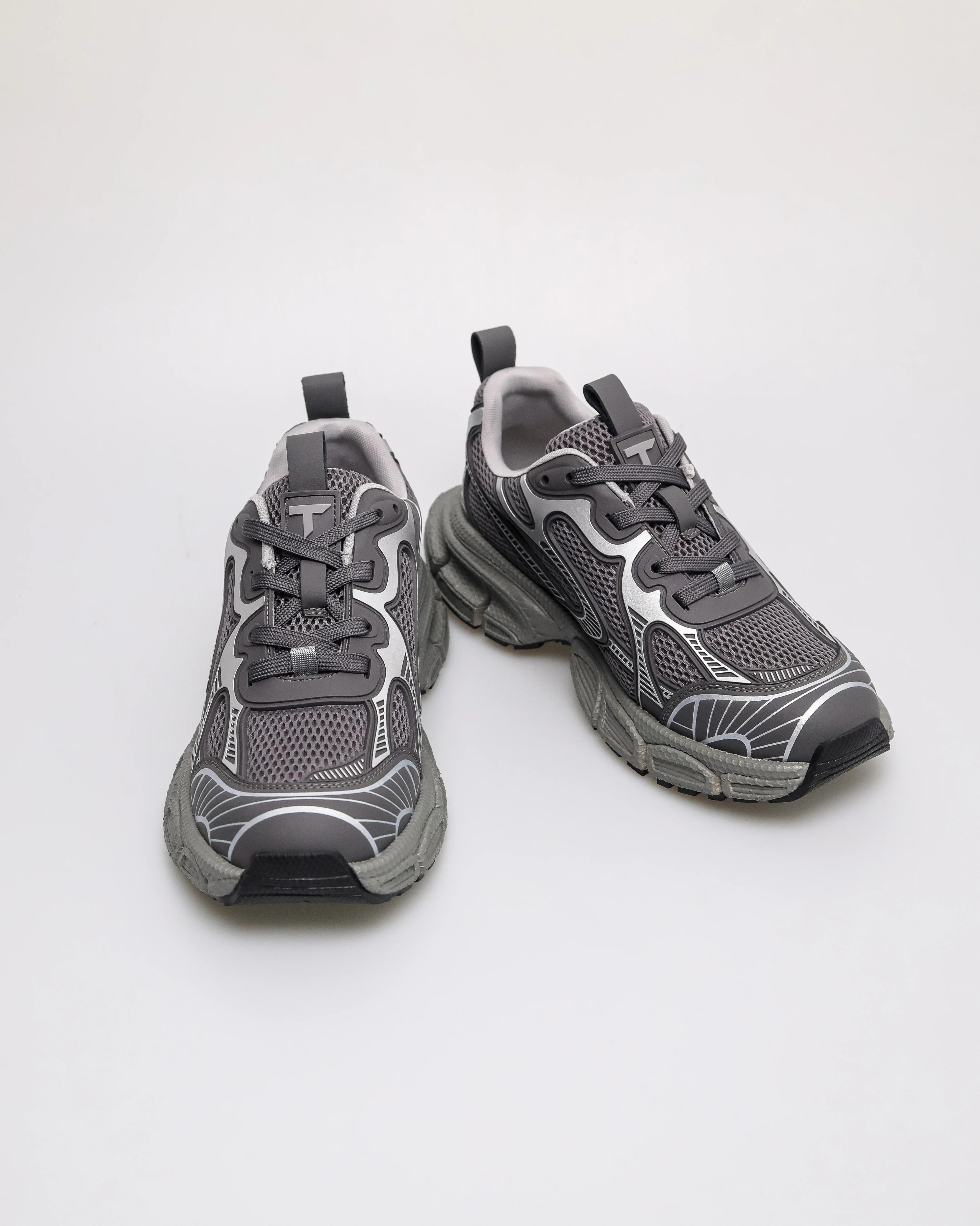 Turbo By Tomaz C695 Men's Pewter Chunky Sneakers - Image 10