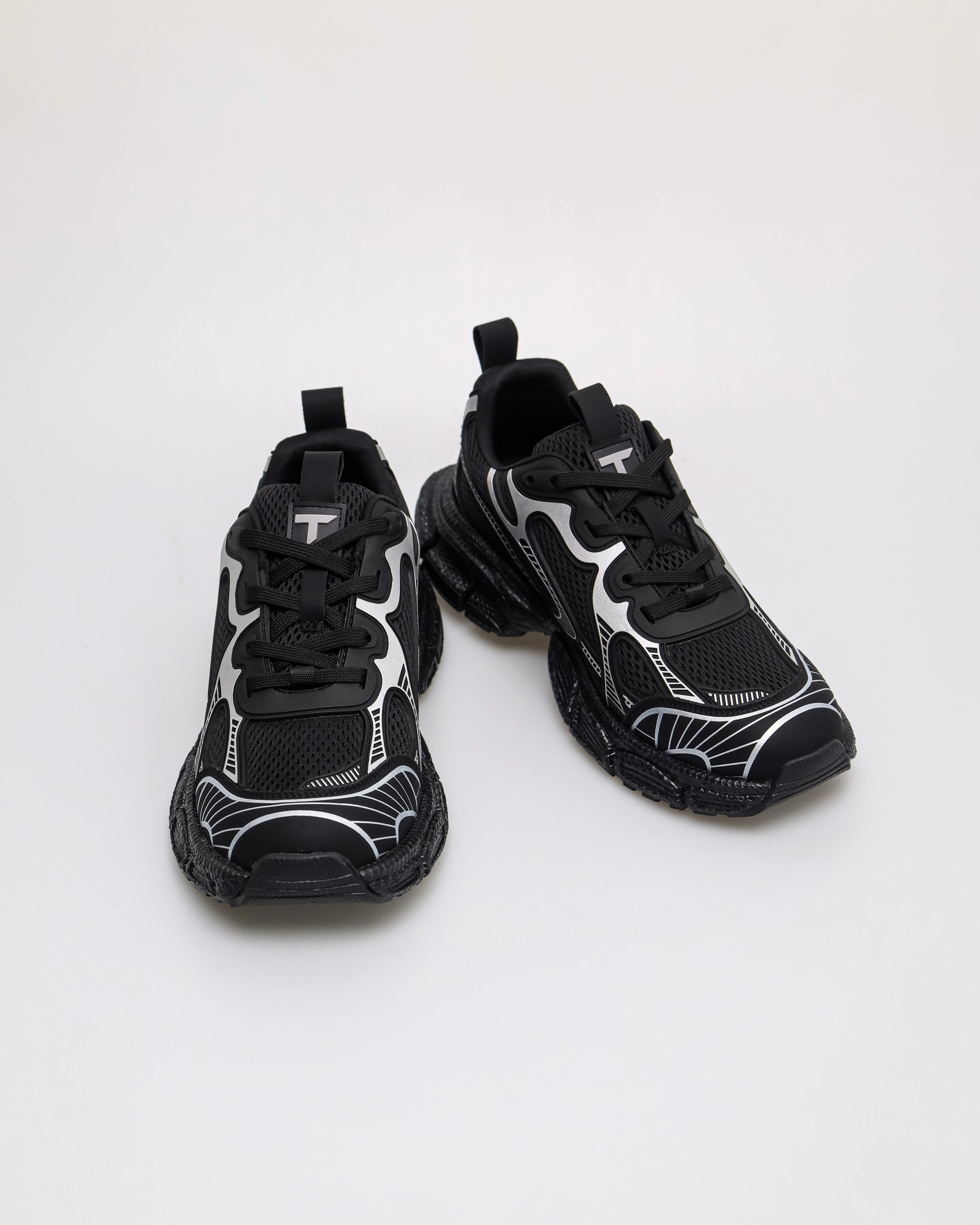 Turbo By Tomaz C695 Men's Pewter Chunky Sneakers - Image 2