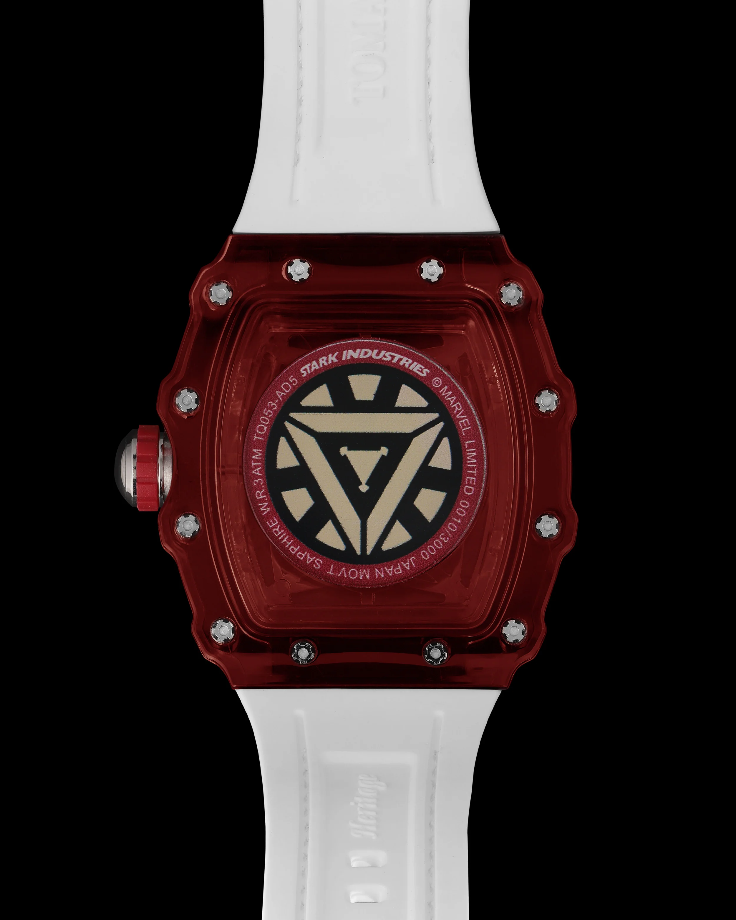 Turbo by Tomaz - Stark Industries Edition TQ053-AD5 (Red/White) with White Rubber Leather Strap - Image 2